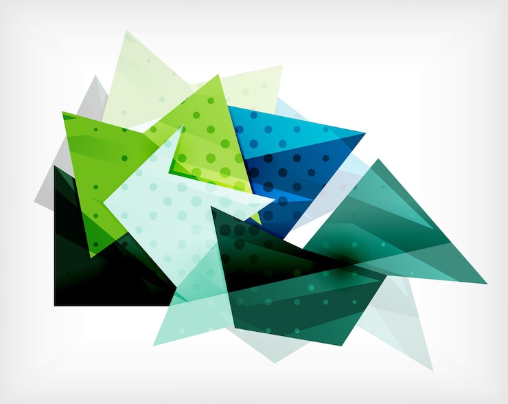 Vector fondo en blanco abstracto triángulo 3d