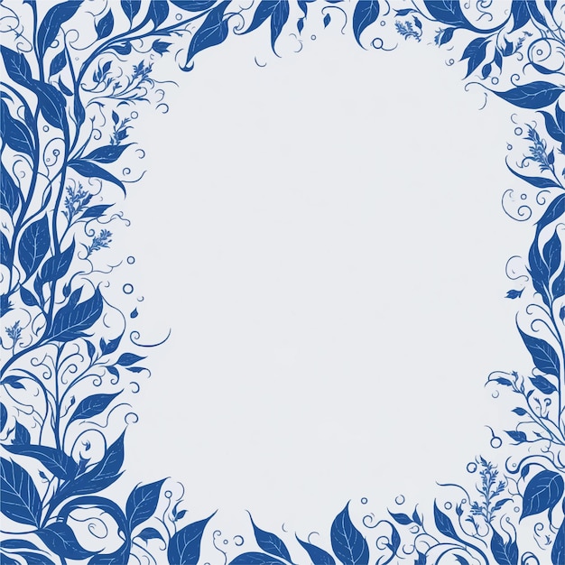 Vector fondo blanco con un borde floral