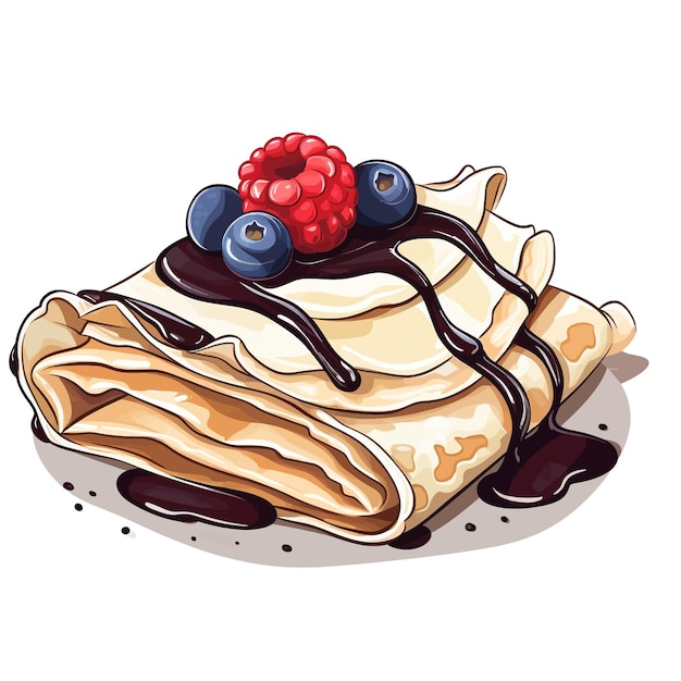 Vector fondo blanco de clipart vectorial de crepes