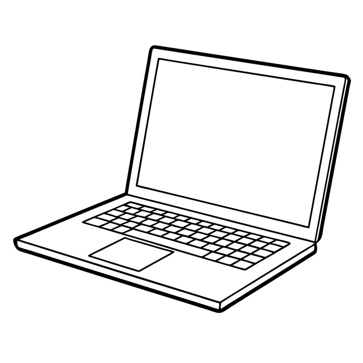 Vector fondo blanco de la computadora portátil