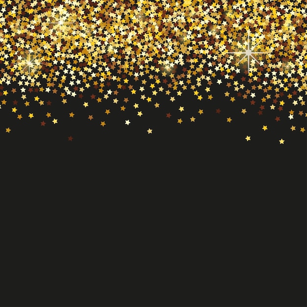 Fondo blanco con confeti de estrellas doradas