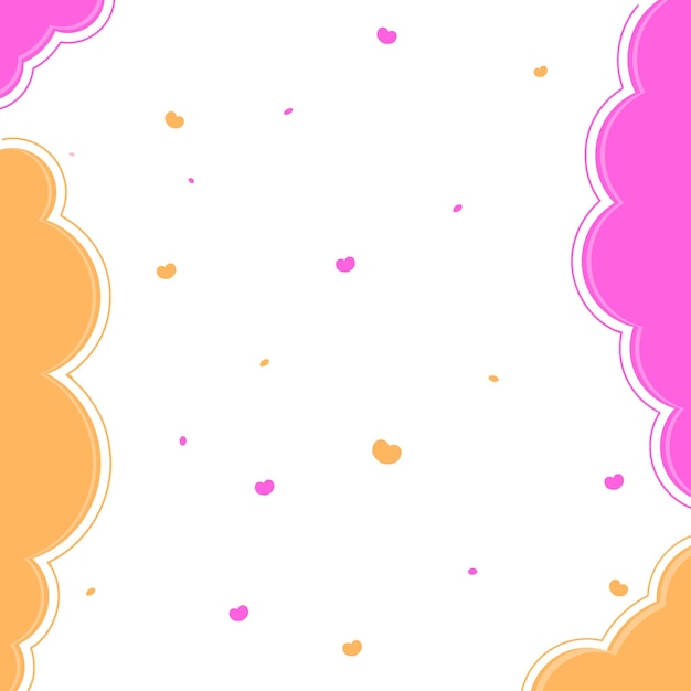 Fondo blanco de confeti con nubes Vector