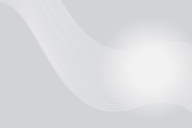 Fondo blanco degradado vectorial con líneas onduladas
