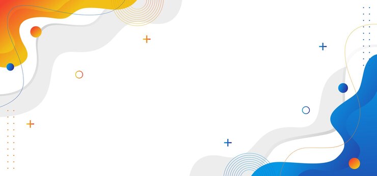 Un fondo blanco con un diseño azul y naranja en el medio