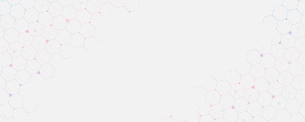 Fondo blanco de diseño de banner vectorial con patrón hexagonal