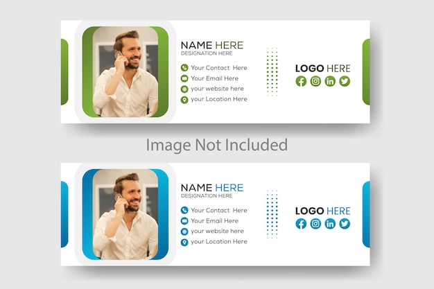 Fondo blanco con un diseño contemporáneo limpio para una firma de correo electrónico