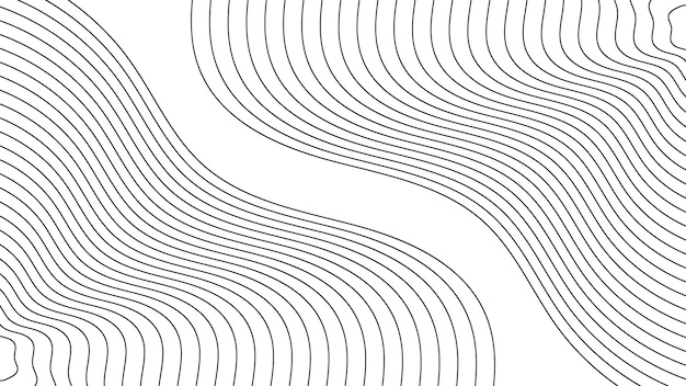 Fondo blanco con diseño de contorno negro abstracto
