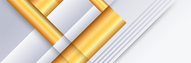 Fondo blanco y dorado abstracto Diseño gráfico abstracto vectorial Plantilla de fondo de patrón de banner