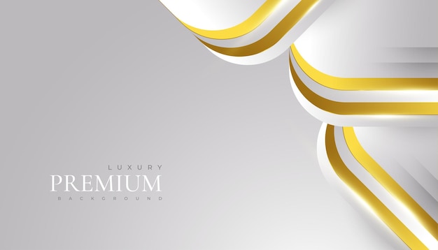 Fondo blanco y dorado de lujo Fondo gris y dorado premium para la ceremonia de nominación de premios Invitación formal o diseño de certificado