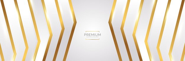 Fondo blanco y dorado de lujo con líneas doradas y estilo de corte de papel Fondo gris y dorado premium para la ceremonia de nominación de premios Invitación formal o diseño de certificado