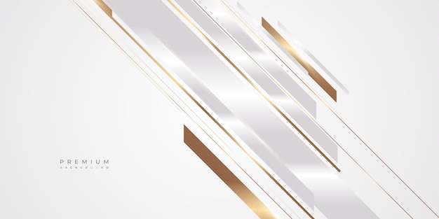 Fondo blanco y dorado de lujo con líneas doradas y estilo de corte de papel Fondo gris y dorado premium para la ceremonia de nominación de premios Invitación formal o diseño de certificado