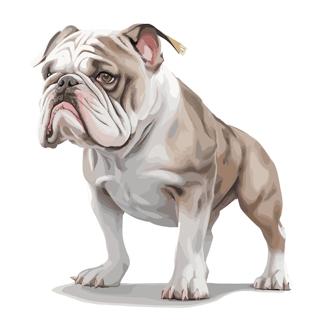 El fondo blanco editable del clipart de los animales bulldog