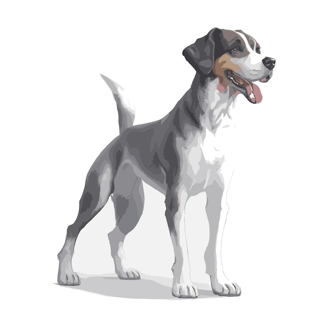 El fondo blanco editable del clipart de animales de Vector Dog