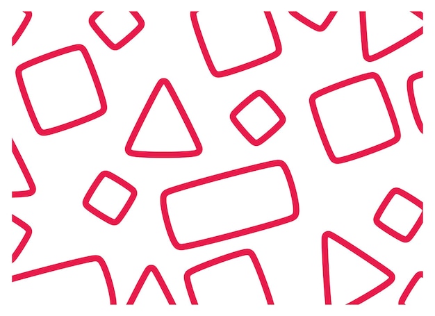 un fondo blanco con formas y triángulos rojos y rosados