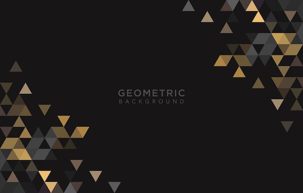 Fondo blanco geométrico dorado abstracto con formas triangulares coloridas