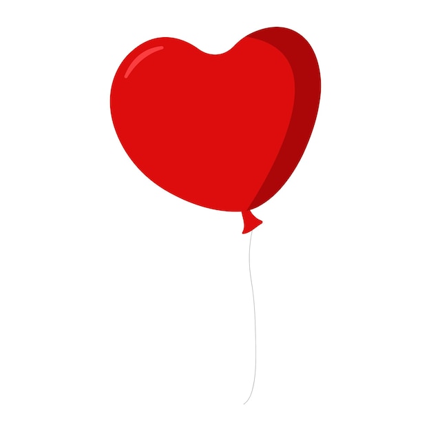 El fondo blanco con el globo rojo en forma de corazón.