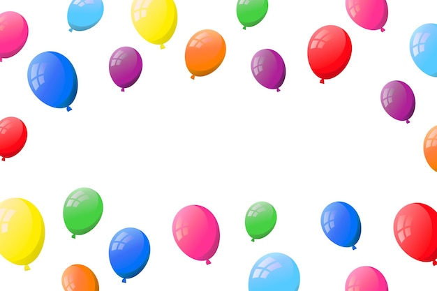 Fondo blanco con globos de helio