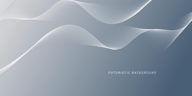 Fondo blanco gris abstracto con líneas fluidas brillantes Líneas fluidas dinámicas onda concepto de tecnología futurista Ilustración vectorial