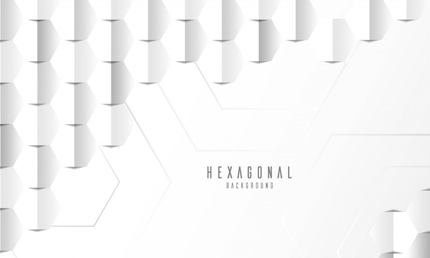 Fondo blanco hexagonal en relieve abstracto