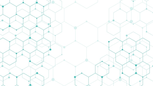 Fondo blanco con hexágono de tecnología verde