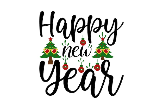 un fondo blanco con una imagen de feliz año nuevo en él