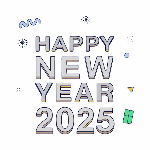 un fondo blanco con una imagen de un feliz año nuevo