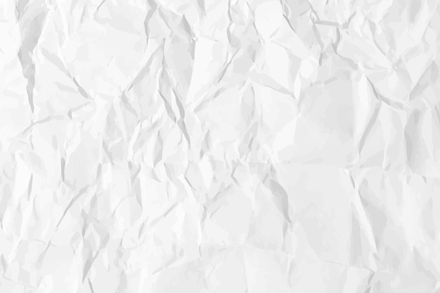 Fondo blanco limpio de papel arrugado plantilla de papel vacío arrugado horizontal para carteles