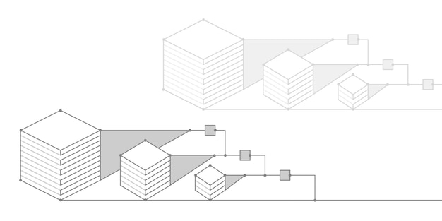 Fondo blanco de líneas.geometría de cuadrados.arte de línea.