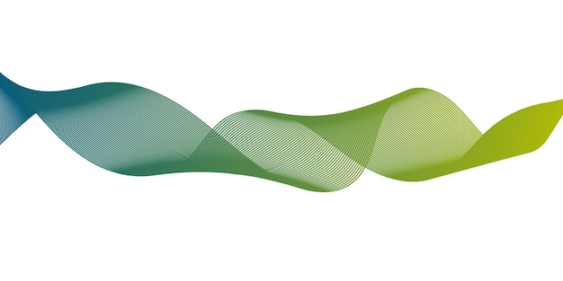 Fondo blanco líneas de onda verdes y amarillas ondas que fluyen diseño abstracto ecualizador digital sonido