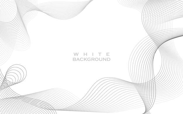 Fondo blanco con líneas onduladas abstractas, espacio de copia de patrón e ilustración vectorial de color blanco