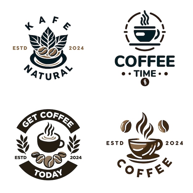 un fondo blanco con un logotipo para la hora del café