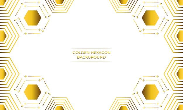 fondo blanco de lujo con diseño de hexágono dorado
