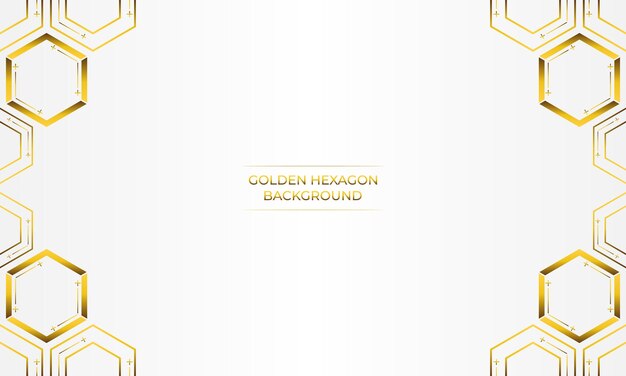 fondo blanco de lujo con diseño de hexágono dorado