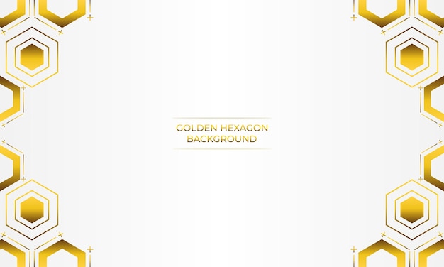fondo blanco de lujo con diseño de hexágono dorado