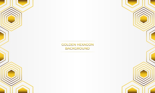 fondo blanco de lujo con diseño de hexágono dorado