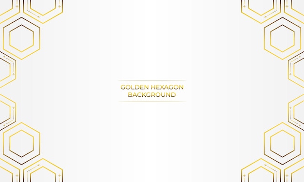 fondo blanco de lujo con diseño de hexágono dorado
