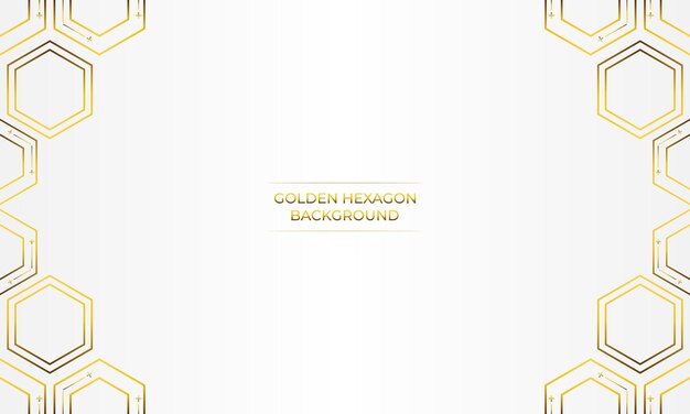 fondo blanco de lujo con diseño de hexágono dorado