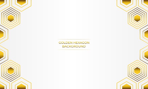 fondo blanco de lujo con diseño de hexágono dorado