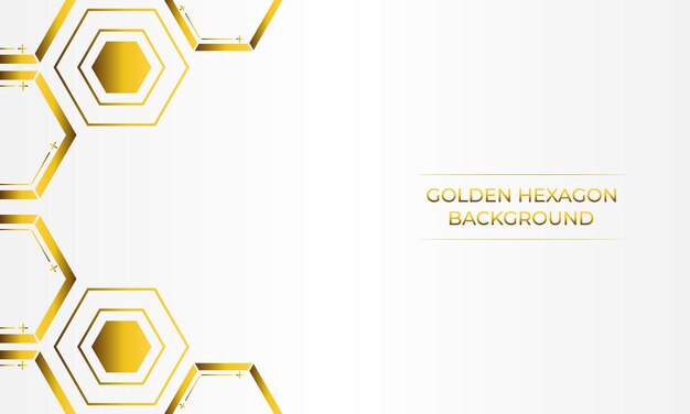fondo blanco de lujo con diseño de hexágono dorado