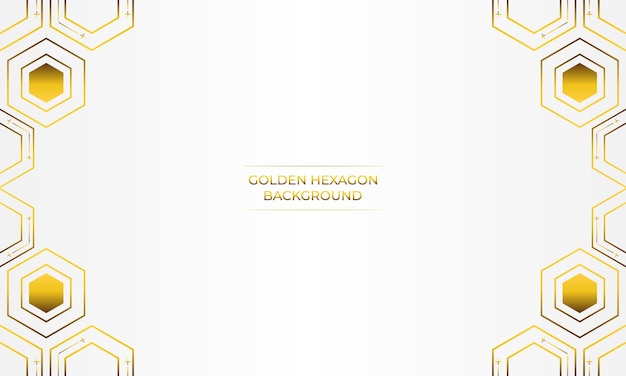 fondo blanco de lujo con diseño de hexágono dorado