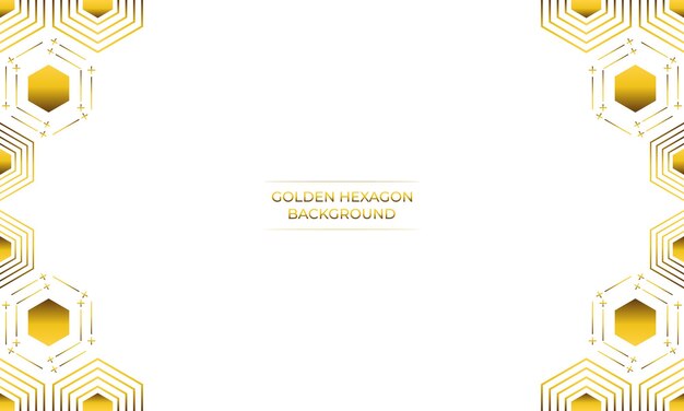 fondo blanco de lujo con diseño de hexágono dorado