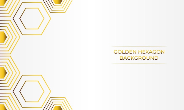 fondo blanco de lujo con diseño de hexágono dorado