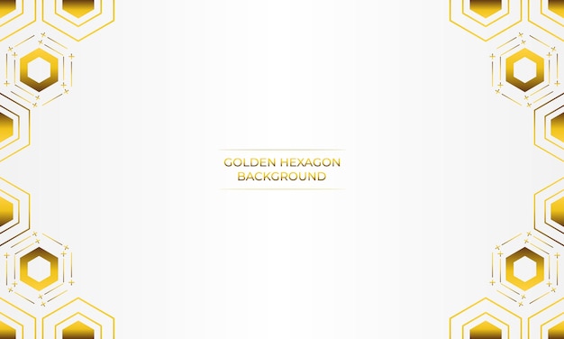 fondo blanco de lujo con diseño de hexágono dorado