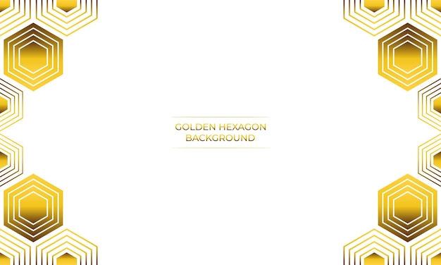 fondo blanco de lujo con diseño de hexágono dorado
