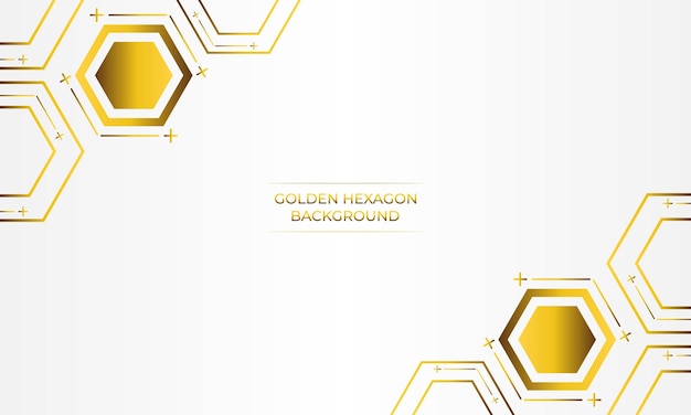 fondo blanco de lujo con diseño de hexágono dorado