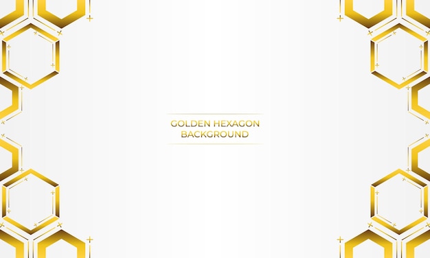 fondo blanco de lujo con diseño de hexágono dorado