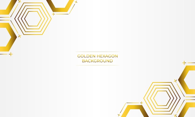 fondo blanco de lujo con diseño de hexágono dorado