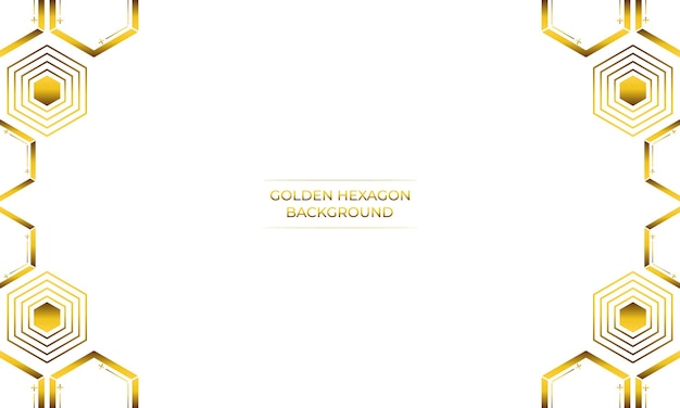fondo blanco de lujo con diseño de hexágono dorado