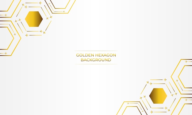 fondo blanco de lujo con diseño de hexágono dorado