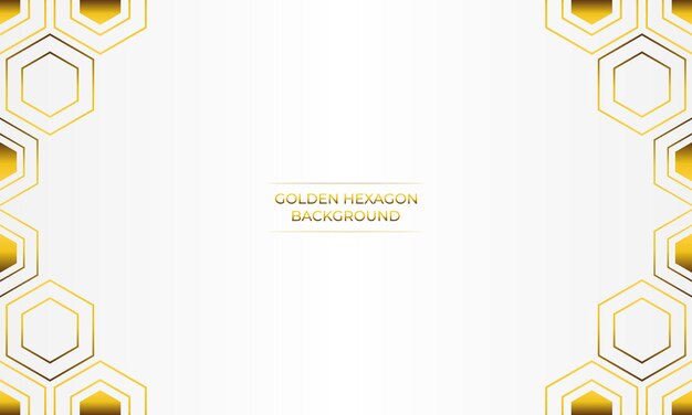 fondo blanco de lujo con diseño de hexágono dorado